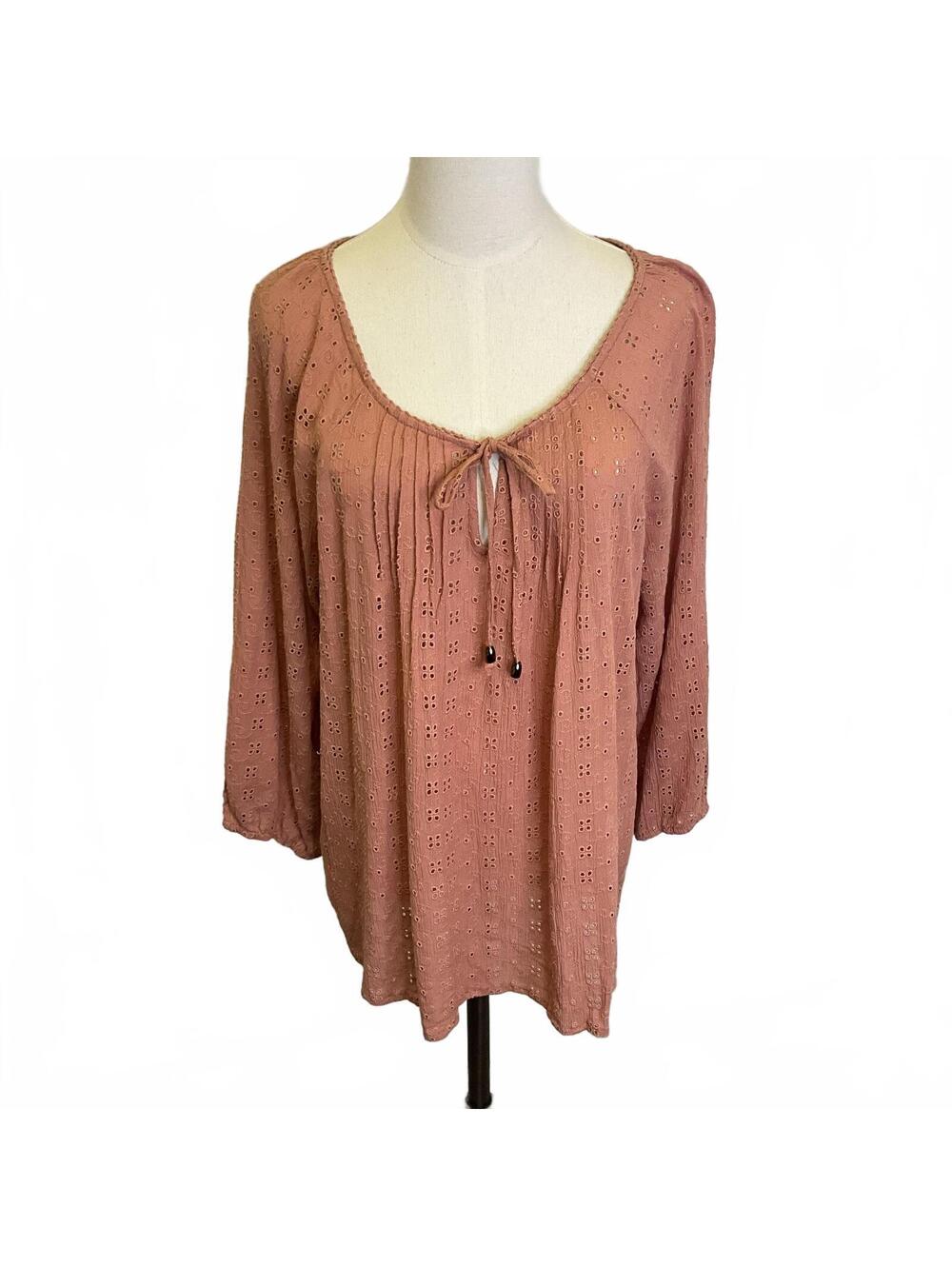 New New Directions Women's Size XL Rust Color Polished Hot Tropics Summer Top